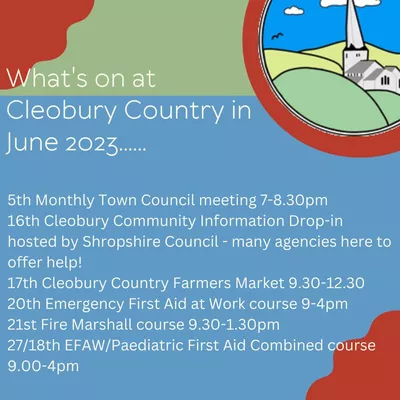 Whats on at Cleobury Country in June 23